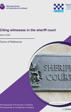 Link to IPS and HMICS - Citing witnesses in the sheriff court - Terms of Reference